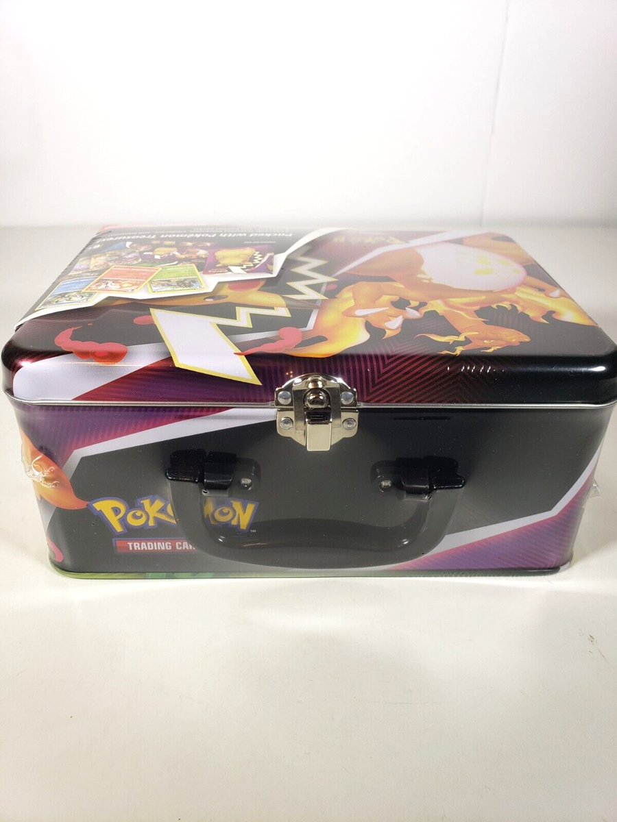 5-Pack Pokemon Collector Chest Tin Protector Cases - PVC Plastic Lunch Box Storage