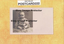 X RPPC real photo postcard 1908-29 BABY TOUCHING TOES 