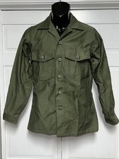 OG107 Fatigue Shirt Vietnam War Cotton Sateen Utility 15.5 x 33 NOS