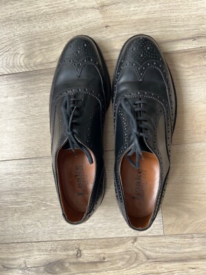 Mens Loake Shoemakers Black Leather Brogue Shoes Formal Size  display picture 1