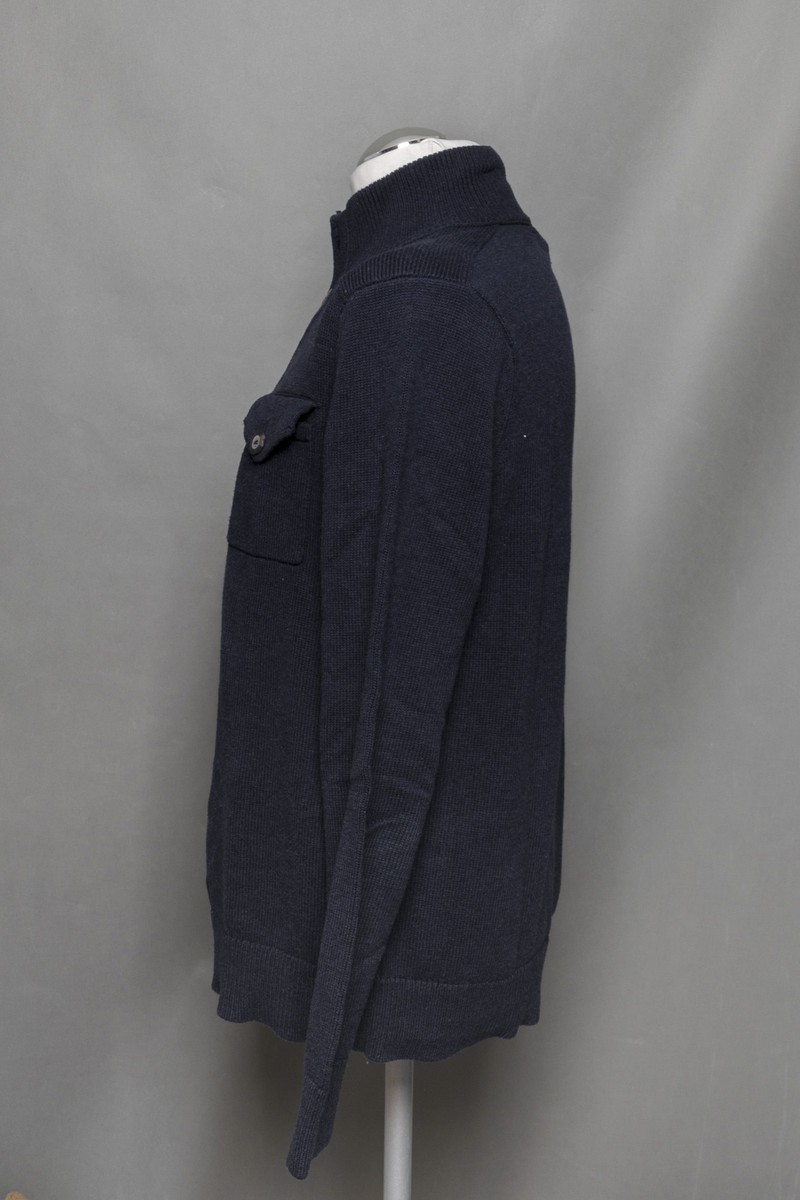 Banana Republic Menu0026#039;s Pullover M Blue Dark Stand up Collar Button  Cotton X72 | eBay