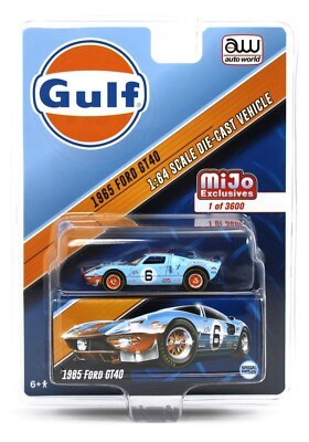 1:64 AUTO WORLD *GULF OIL* 1965 Ford GT #6 RACE CAR *MiJo EX* NIP