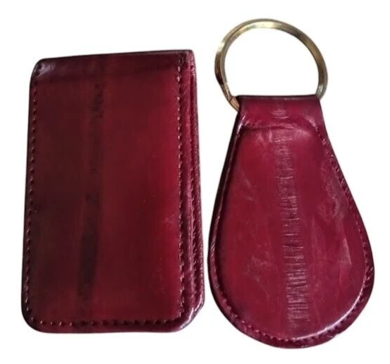 Mundi, винтажный магнитный угорь кожи деньги зажим и брелок комплект, коричневый - Изображение 4 из 4