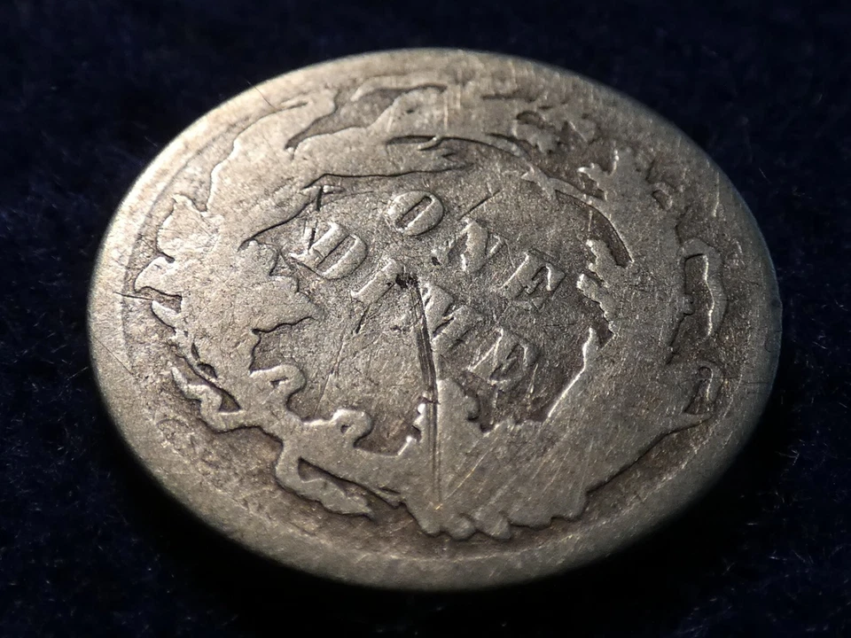 1886 Seated Liberty Silver Dime Circulated F-105 RPD Variety R-3 #3345 - Image 3 of 4