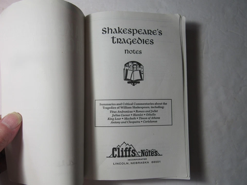 Заметки Клиффа о трагедиях Шекспира, Южная Каролина, печать 1999 года, редактор Гэри Кэри, очень хорошее состояние - Изображение 4 из 4