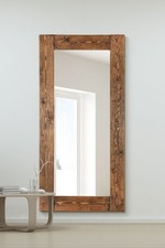 MirrorOutlet X Large Rustic Dark Wooden Framed Leaner Mirror - 70"x34" 179x87cm