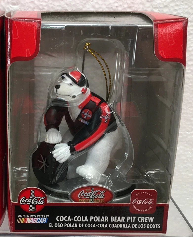 Coca~Cola POLAR BEAR PIT CREW COMPLETE SET OF FOUR CHRISTMAS HOLIDAY ORNAMENT - Image 3 of 4