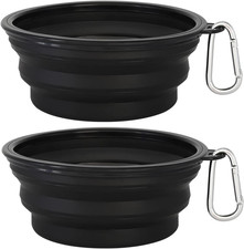 Large Collapsible Dog Bowls 2 Pack, 34Oz Foldable Dog Travel Bowl, Portable Pet