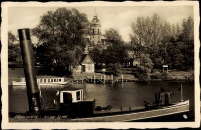 Ak Fürstenwalde an der Spree, Teilansicht, Dampfschiff Carola auf... - 11540561