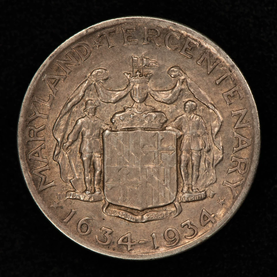 1934 50c Maryland Tercentenary Commemorative Silver Half Dollar - SKU-C1268 - Image 4 of 4