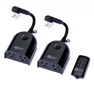 Wireless Remote Control Outlets for Holiday Lights & Landscape Lighting (2-Pack)