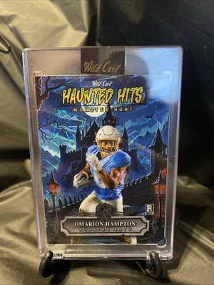 2025 Wild Card Haunted Hits Monster Hunt 1/1 Omarion Hampton Blue Lazer