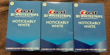 New Lot Of 3 Crest 3D Noticeably White 20x3 60 Teeth Strips -01/2027