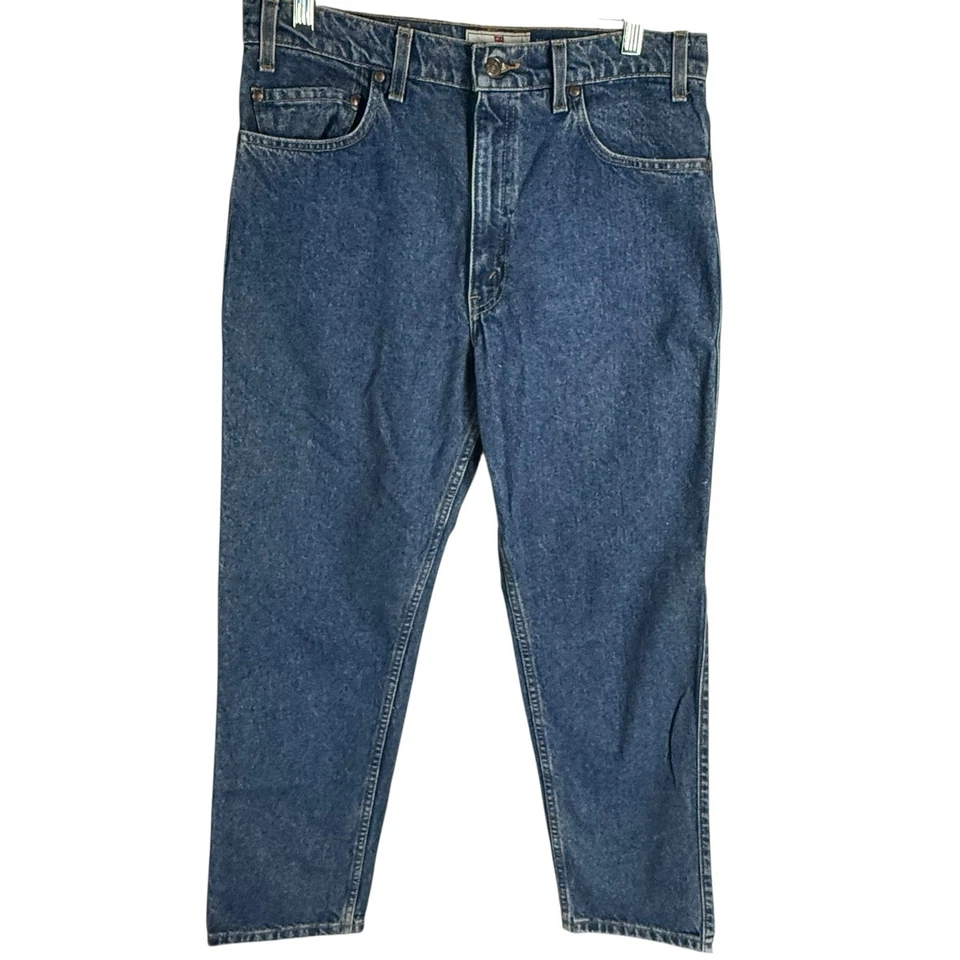 Jeans Levi's 540 Naranja Tab 34x30 Vintage Años 90 Calce Relajado Azul Denim México Foto 2 de 4