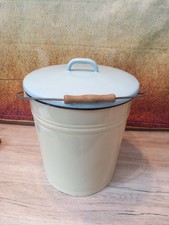 Emaille Eimer Windeleimer Deckel Wassereimer Landhaus Abfalleimer Nr.11