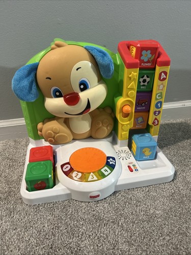 Fisher Price Laugh and Learn First Words Smart Puppy Toy with 7 Blocks Lights