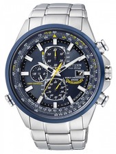 Citizen Herrenuhr Blue Angels Eco-Drive Solar Funk Chronograph mit Edelstahl Gli