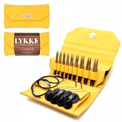 Lykke Interchangeable Knitting Needles 35 Inch Umber Wooden NWT Dandelion