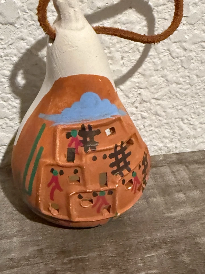 Cactus/Flower Hanging Bird Feeder Pot Southwestern Pottery Clay Santa Fe 2005 - Image 2 of 4