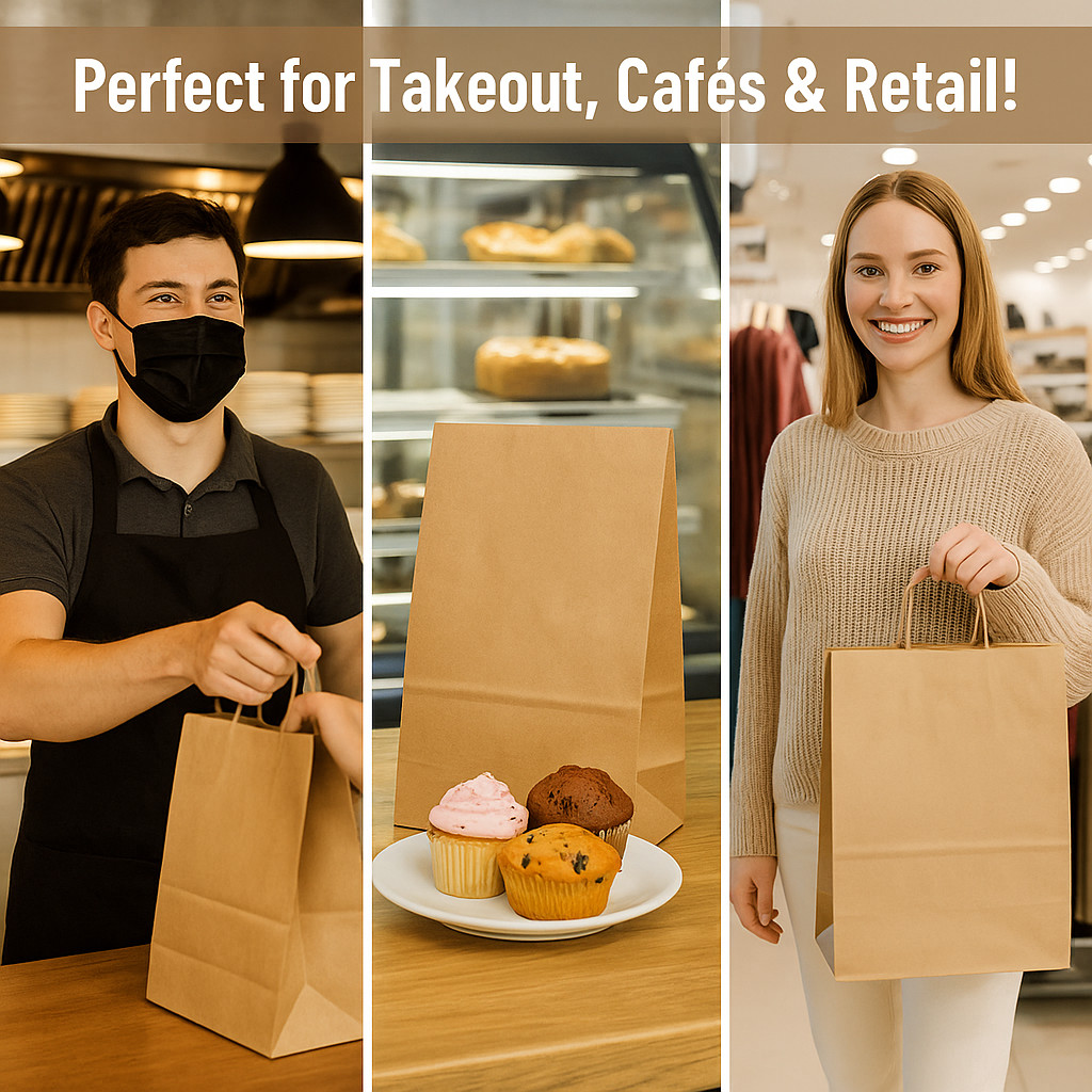 #6 Kraft Paper Bags 6x3.6x11" Brown Lunch Grocery Sacks Bulk 50-1000 PCS