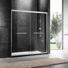 60'' W x 74'' H Door Sliding Frameless Shower Door with 6mm Tempered Glass LYM