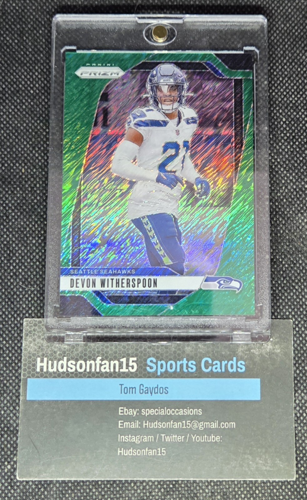 Devon Witherspoon 2024 Panini Prizm #263 Green Shimmer 4/5 Seattle Seahawks