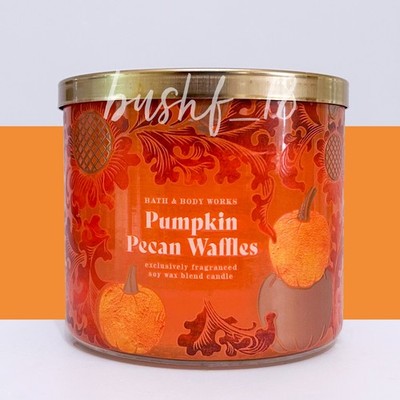 Bath & Body Works PUMPKIN PECAN WAFFLES 3 Wick Scented Candle 14.5 oz FALL