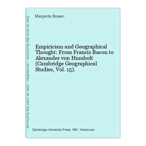 Empiricism and Geographical Thought: From Francis Bacon to Alexander von Humbolt - Bild 1 von 1