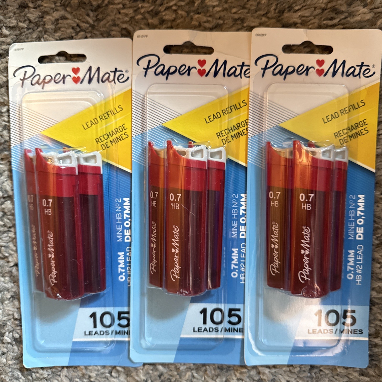 Papermate Lead Refills HB #2 0.7mm 9 Tubes X 35 ~ 315 Leads