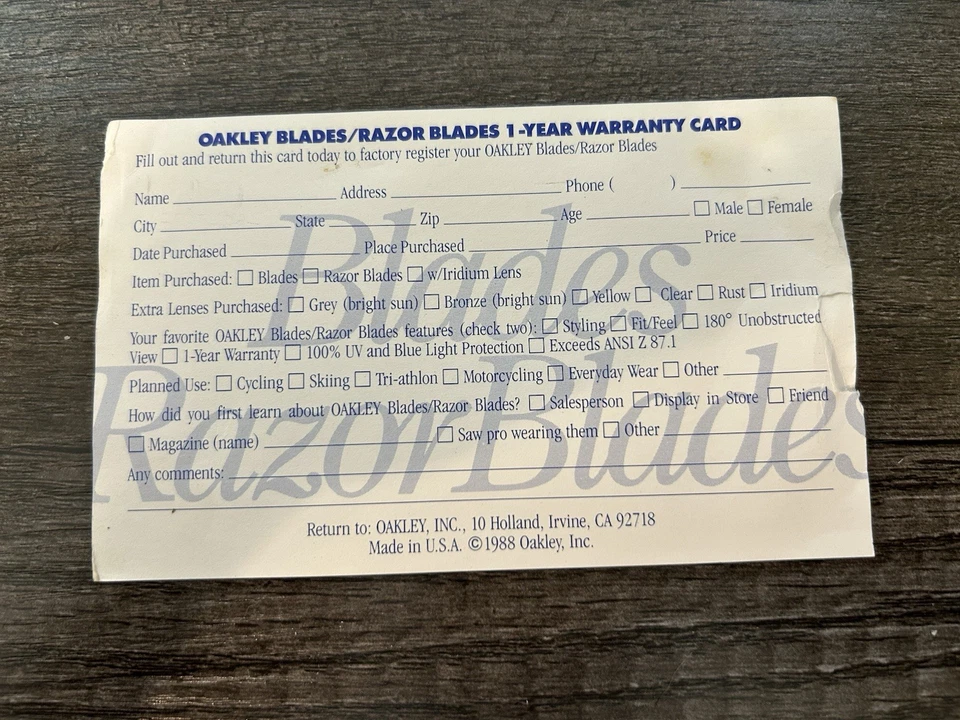 Oakley Vintage Razor Blades Sunglasses 1980s - Image 4 of 4