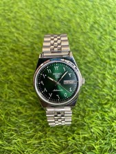 Imagen de Vintage Seiko 5 Automatic Men's Wrist Watch, Green Dial, Stainless steel band