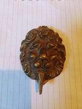 Brass Lion Head Face Front Door Knocker Antique Vintage