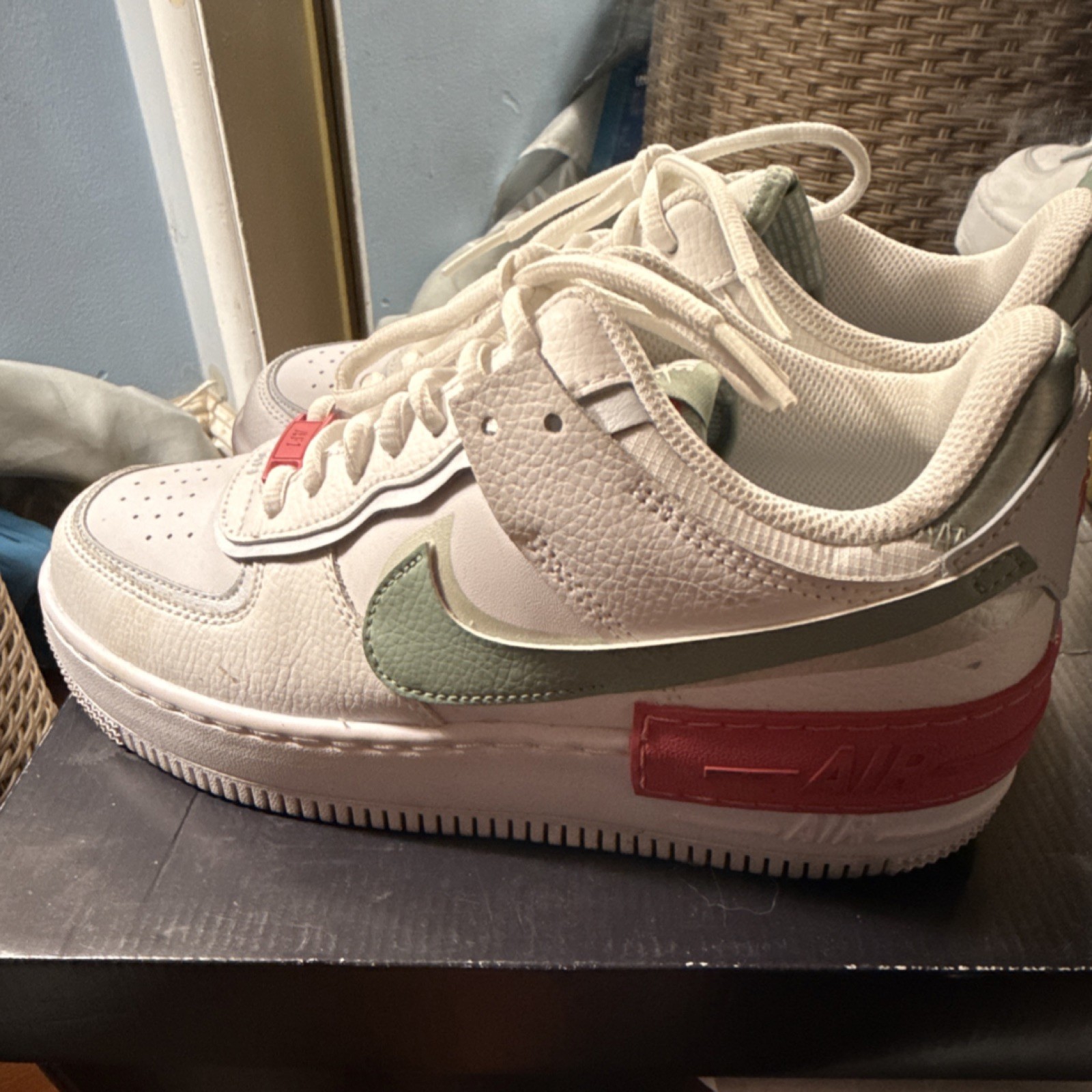 Nike Air Force 1 Shadow Sail Signal Blue Green Women's Sneak