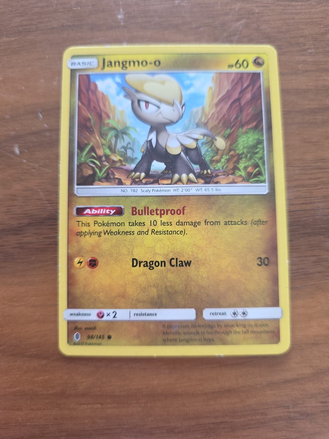 Jangmo-o 98/145 VLP / NM Guardians Rising Sun Moon Pokemon Card