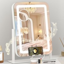 Lighted Vanity Mirror with 15"L x 12"W With Bluetooth Speaker Usb Charging