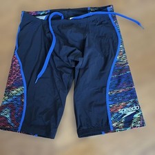 speedo competitive swimming shorts black/blue/multicolor M