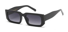 Womens Fashion Square Sunglasses Black Frame Gray Lens Gradient UV400 Plastic
