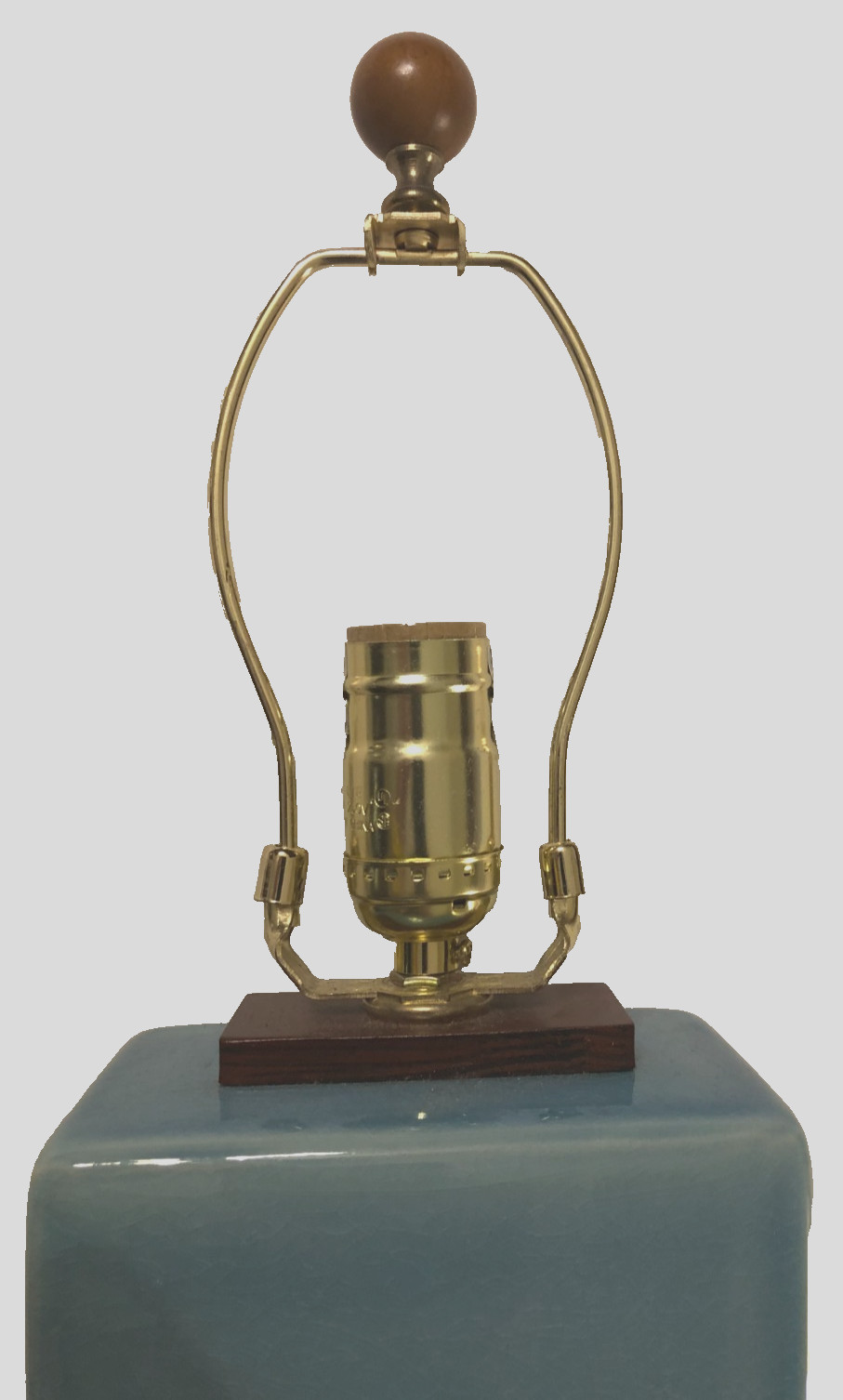 Ralph Lauren Home Porcelain Ceramic Table Dresser Lamp Aqua Blue 2017 Crazing