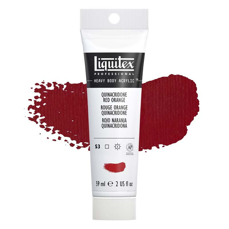 Peinture acrylique Liquitex rouge orange quinacridone à forte viscosité pour empâtements