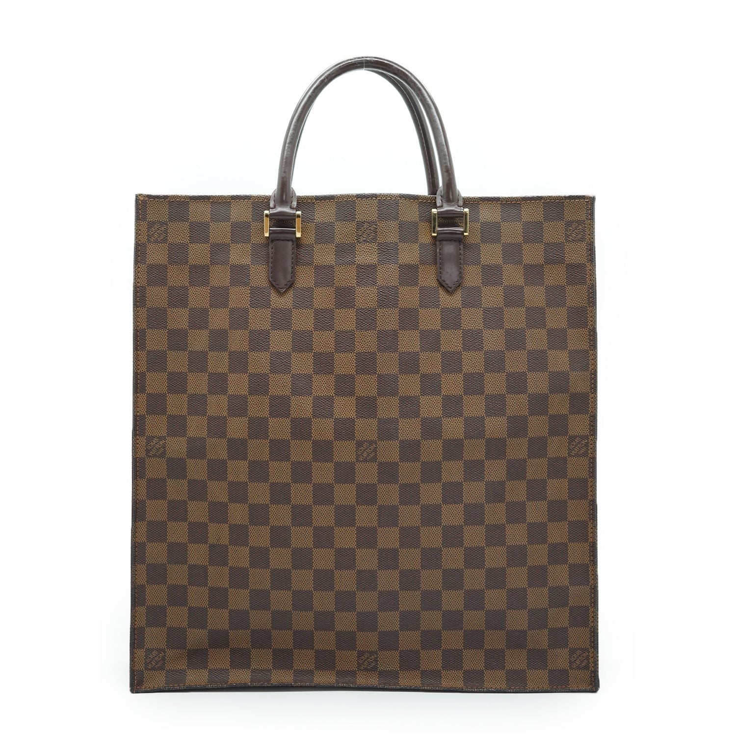 Borsa a tracolla Louis Vuitton Sac Plat in tela Damier Ebene marrone