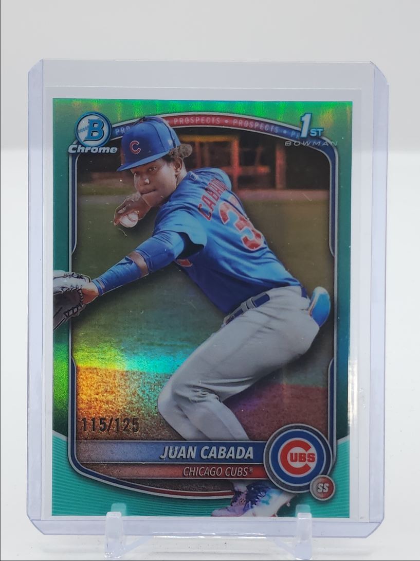 JUAN CABADA 2025 BOWMAN CHROME 1ST BASEBALL AQUA REFRACTOR CUBS /125 Q3646