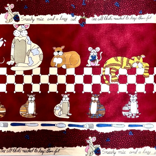 Moda Sneaky Mice and a Lazy Cat Fabric Cynthia Young Hedgehog Prod BY THE YARD - Picture 7 of 9