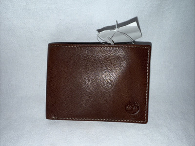 Timberland Men's Genuine Leather Wallet Brown NEW but has some marks