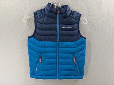 Columbia Puffer Vest Youth XS 6/7 Blue Powder Lite Therm Reflective Omni-Heat
