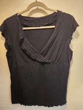 Vintage Monroe and Main Women's Black Tunic Top Cap Sleeve Size Large