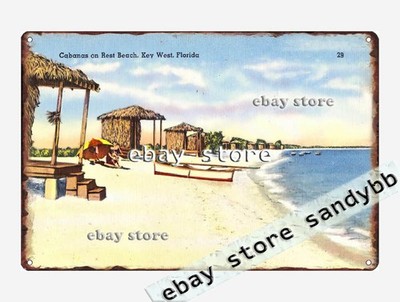 1930-45 Cabanas rest beach, Key West, Florida tin sign giftwares decoration