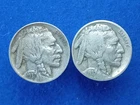 2x Lot 1937-D Buffalo Nickels Philadelphia 5c Five Cents Nickel Free Shipping!