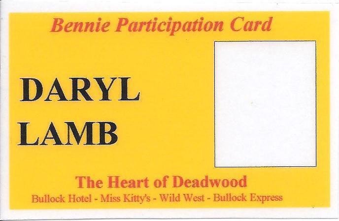 Wild West Winners - Deadwood, SD Casinos - Paper Beenie Participation Card