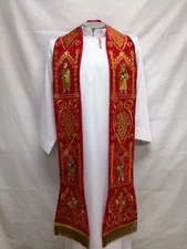 Red Roman Embroidered Stole