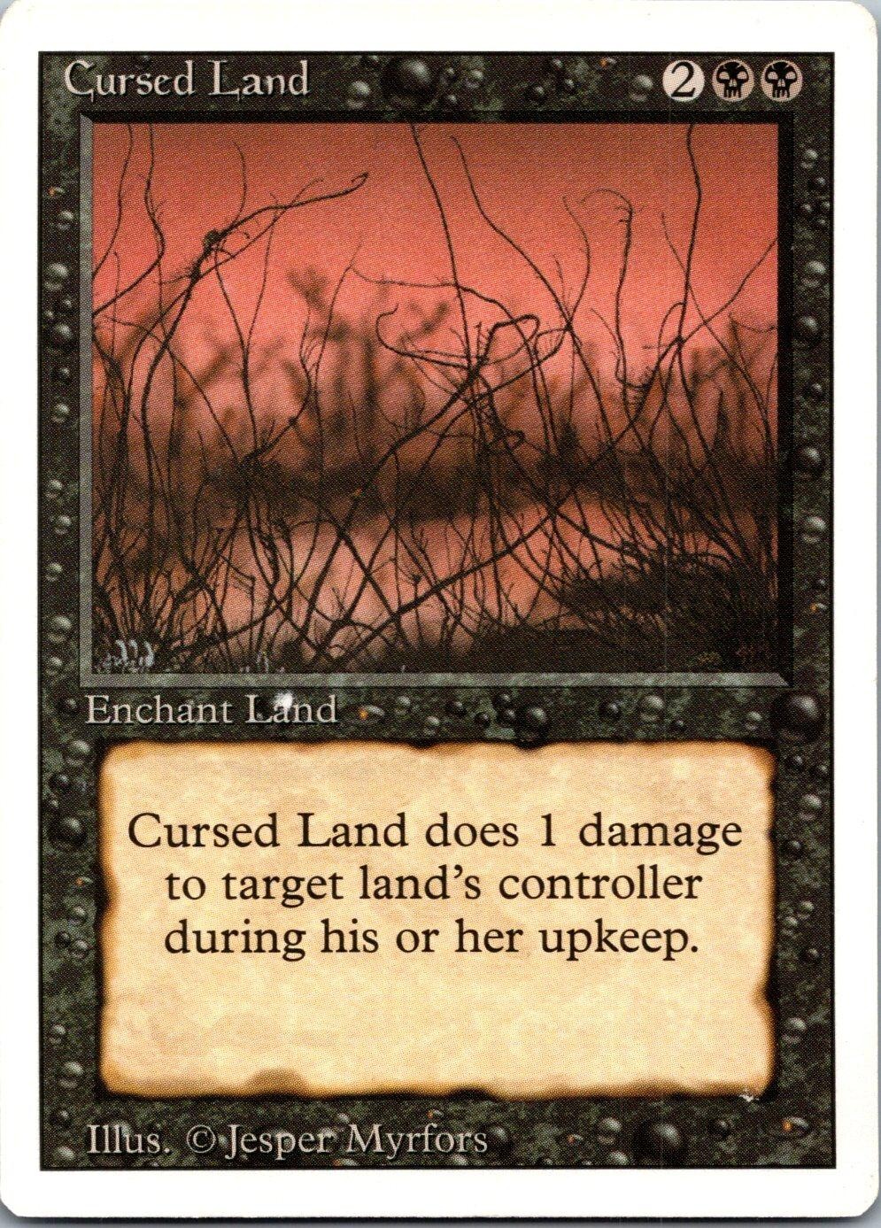 Cursed Land Uncommon Revised Edition Magic: The Gathering Moderately Played
